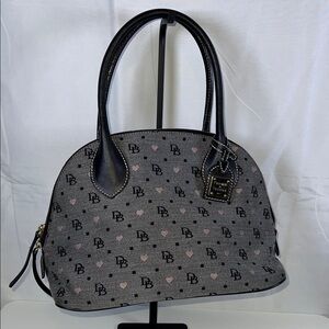 Dooney & Bourke DB Monogram Heart Domed Satchel Bag